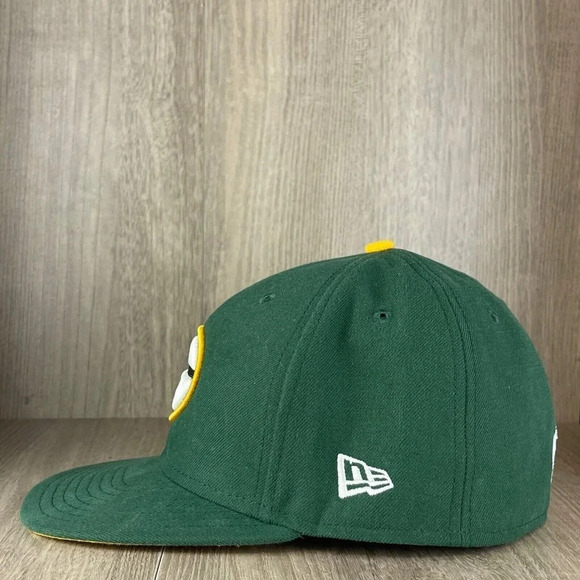 Green Bay Packers NFL New Era 59FIFTY Embroidered Logo Fitted Cap Sz 7 1/8 Green - Picture 4 of 9